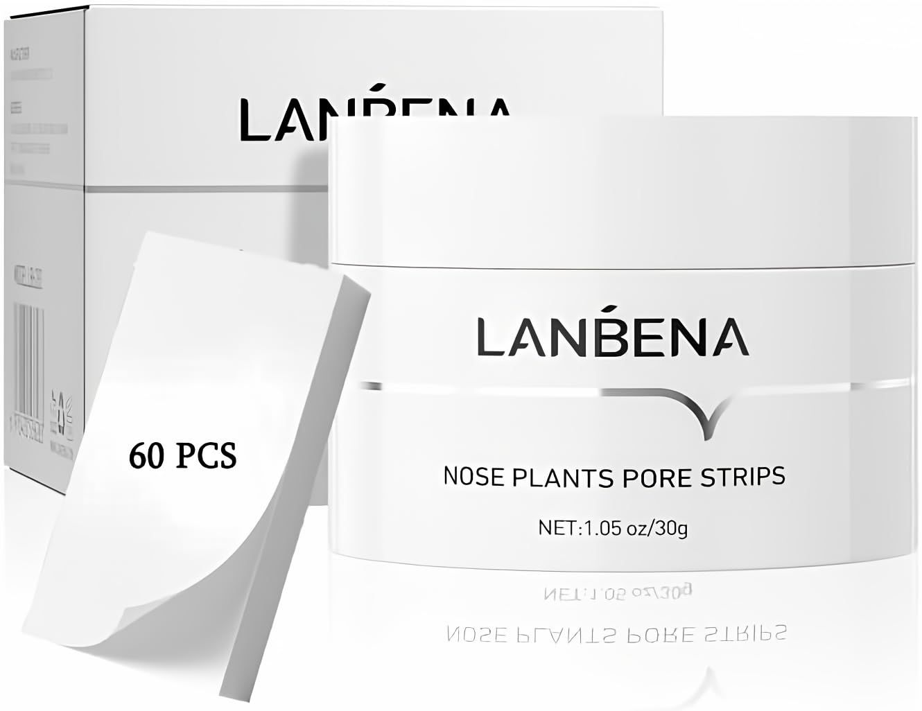 LANBENA Blackhead Remover Strips with 2% Salicylic Acid, Amazonian White Clay, Deep Cleansing Nose Pore Strips, Black Head Remover Strip for Face, 2.0 Upgraded Nose Strips