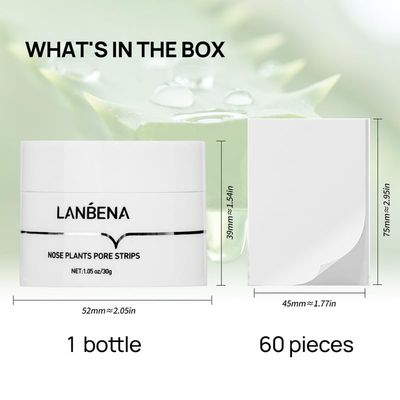 LANBENA Blackhead Remover Strips with 2% Salicylic Acid, Amazonian White Clay, Deep Cleansing Nose Pore Strips, Black Head Remover Strip for Face, 2.0 Upgraded Nose Strips