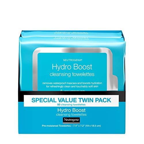 Neutrogena Neutrogena Hydroboost Facial Cleansing &amp; Makeup Remover Wipes With Hyaluronic Acid, Twin Pack, 25 Ct, 25 count (Pack of 4)