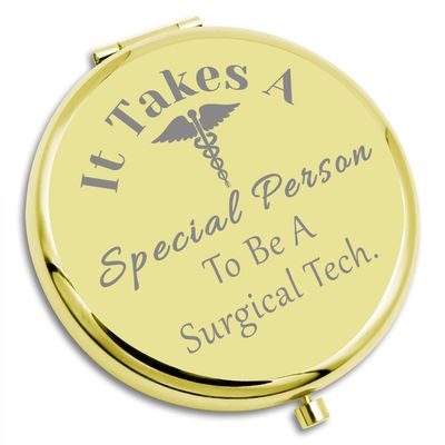 Surgical Technology Compact Makeup Mirror Appreciation Gifts for Surgical Technologist Pocket Makeup Mirror Surgical Tech Gift Medical School Student Graduation Gift Surgical Tech Pocket Mirror Gold