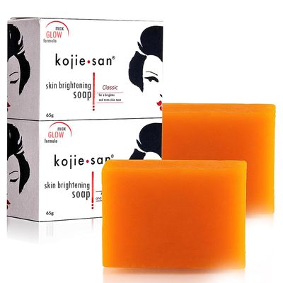 Kojie San Skin and Body Brightening Soap - Original Kojic Acid, Dark Spot Remover Bar Soap with Glycerin &amp; Tea Tree Oil - 65g x 2 Bars