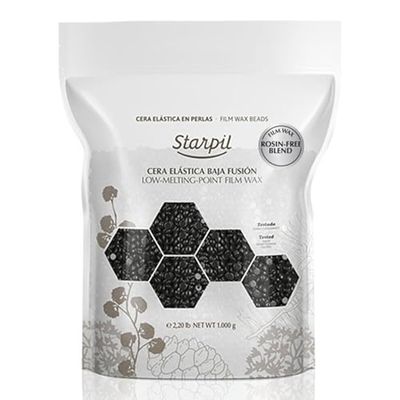 Starpil Wax 1000g / 2.2 lb Rosin Free Black Hard Wax Beads for Painless Hair Removal, Strip less Body Wax Beans, Polymer Blend Bikini Wax for Face, Coarse Hair Removal Wax Beans for Sensitive Skin