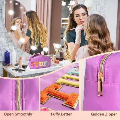 Zoosa Cosmetic Bag Glam Stuff face skin Pouch,Chic Mini Pouch with Personalized Style for Women and Teens Fun and Unique Gift Idea for Any Occasion