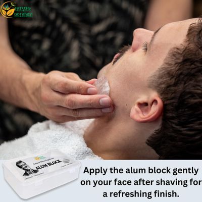Herbs Botanica Alum Block for Shaving Soothing Aftershave Solution for Men - Stops Bleeding from Nicks &amp; Cuts - Fitkari Alum Stone for Skin Care 3.5 oz Piedra de Alumbre by Herbs Botanica