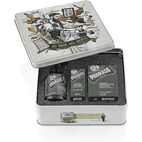 Proraso Beard Care Kit for Men | Cypress &amp; Vetyver Beard Wash, Oil and Balm Gift Set to Cleanse, Soothe and Soften All Beard Lengths &amp; Skin Types
