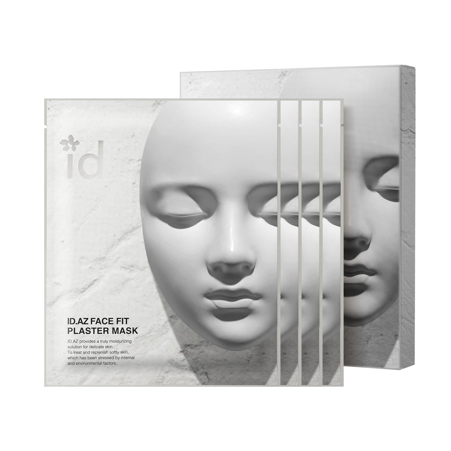 id.az Face Fit Plaster Mask, Professional Clay Sheet Mask for Skin Tightening &amp; Lifting, Deep Pore Care &amp; Hydration, Korean Skin Care, 20g x 4ea