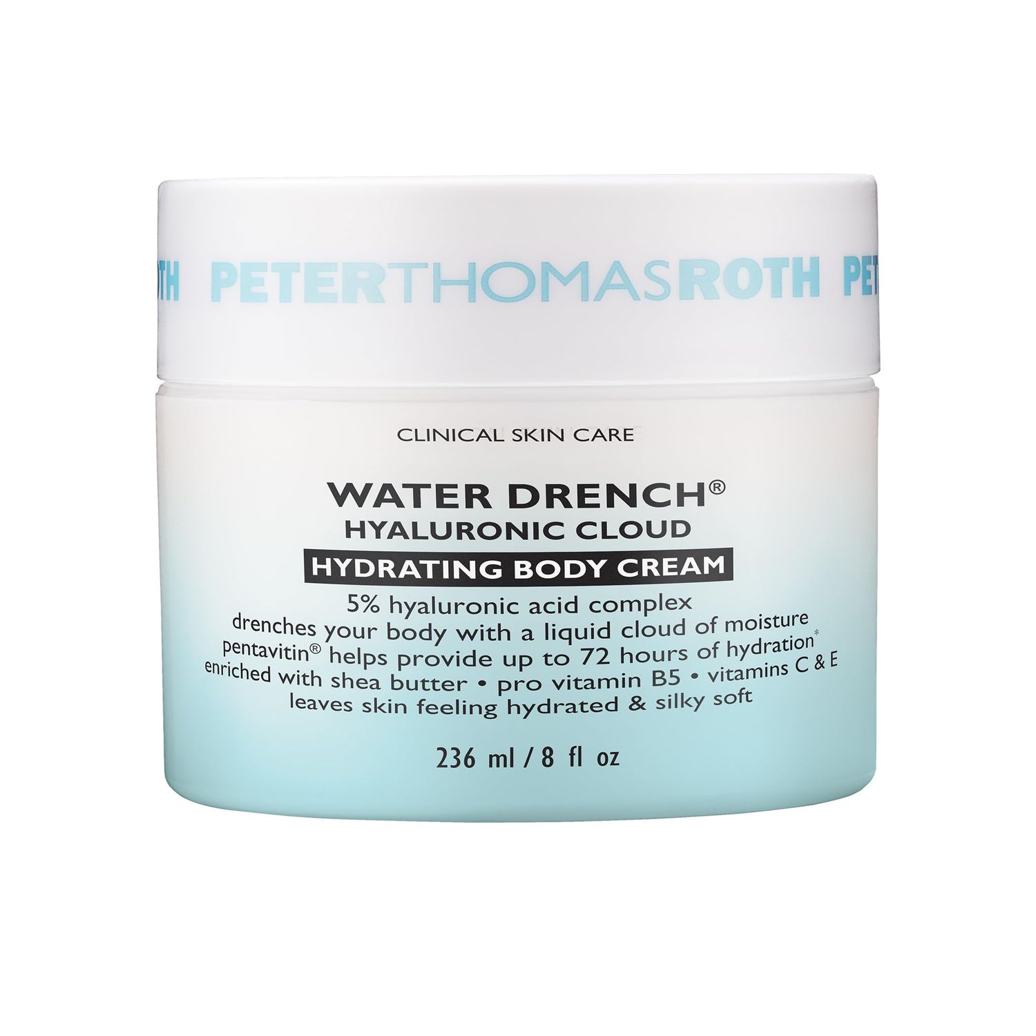 Peter Thomas Roth Water Drench Hyaluronic Cloud Hydrating Body Cream | Hyaluronic Acid Body Moisturizer For Dry Skin, Up to 72 Hours of Hydration