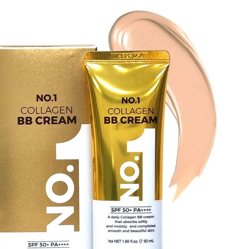 PS.PRETTYSKIN NO1 Anti-Wrinkle Collagen Facial BB Cream SPF50+ / PA++++ (1.69 fl.oz.) with Zinc Oxide, Titanium Dioxide, collagen for oil-moisture balance, soft glow