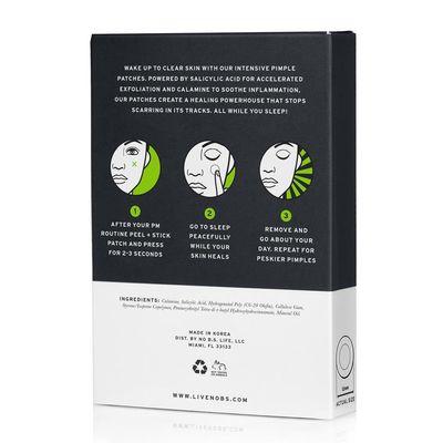 No B.S (No Bad Stuff) Intensive Overnight Pimple Patches with Hydrocolloid, Salicylic Acid & Calamine, Pimple Patches for Face, Invisible on All Skin Tones, Waterproof Acne Patches, 36 CT