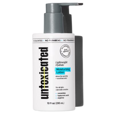 Untoxicated Moisturizing Lotion - Daily Face Moisturizer &amp; Body Lotion for Sensitive Skin - Ceramides &amp; Hyaluronic Acid - No Common Irritants - Non-Comedogenic - Oil-Free - Fragrance Free - 10 Ounce