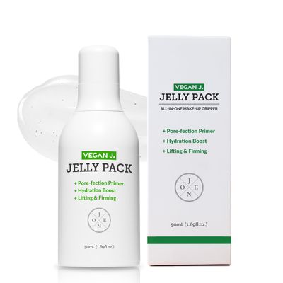 Vegan J Jelly Pack Multi-Use Primer Gel | Niacinamide, Firming, Hydrating | Vegan K-Beauty | Pore-Perfecting, Lifting &amp; Smoothing | Makeup-Ready Skincare (50ml)