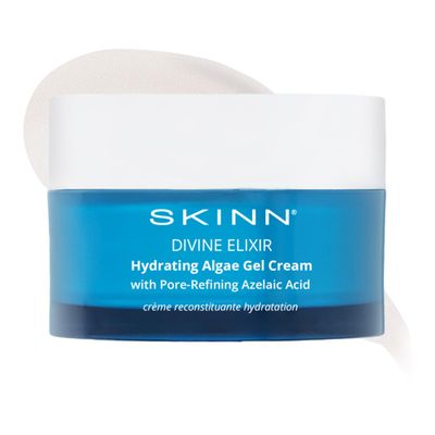 SKINN Moisturizer for Dry Skin, Divine Elixir Hydrating Algae Gel Cream (1.7 Fl Oz) - Gel Moisturizer for Face &amp; Body That Hydrates &amp; Exfoliates Skin While Plumping Appearance - Help Reduce Fine Lines