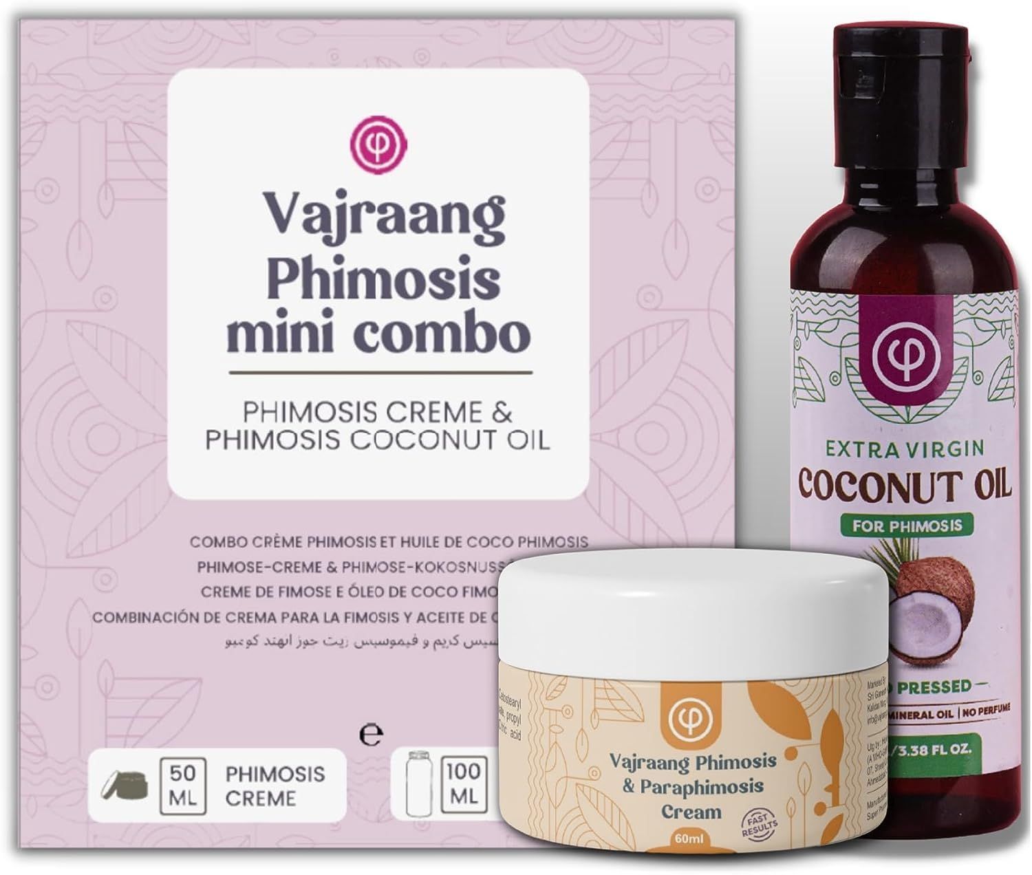 Vajraang phimosis mini combo with Phimosis Creme &amp; Phimosis oil