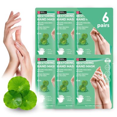 Innerest Original Derma Beauty Hand Mask 6 Pairs Restoring Cica Hydrating Hand Mask Set Moisturizing Hand Mask Gloves Hand Repair Gloves Hand Care Hand Rejuvination Soothing Gloves