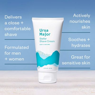 Ursa Major Natural Shave Cream | Non-irritating, Vegan and Cruelty-Free | Formulated for Men and Women | 5.3 ounces
