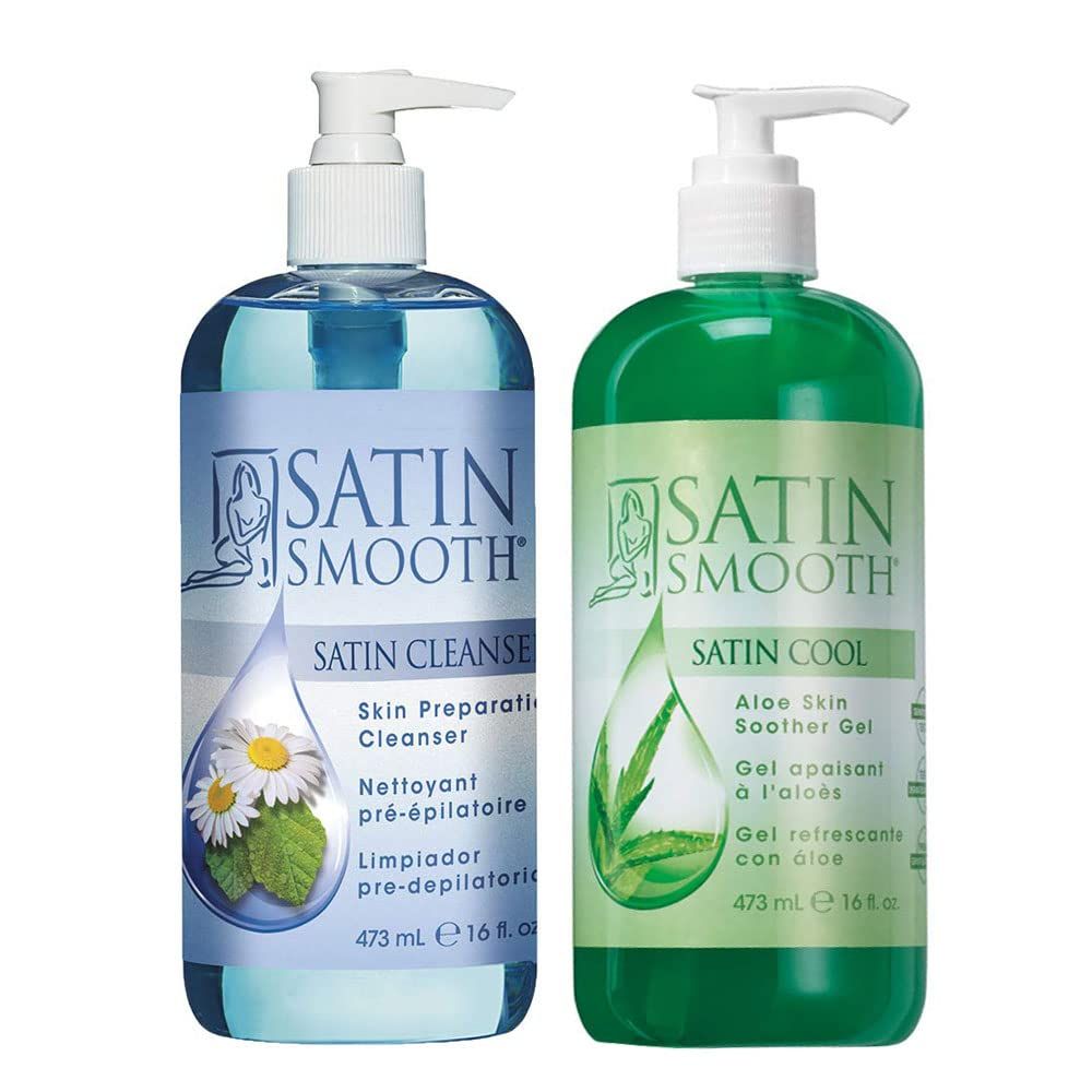 SATIN COOL Smooth Cleanser &amp; Cool Aloe Vera Gel 16 oz / 473 ml Each