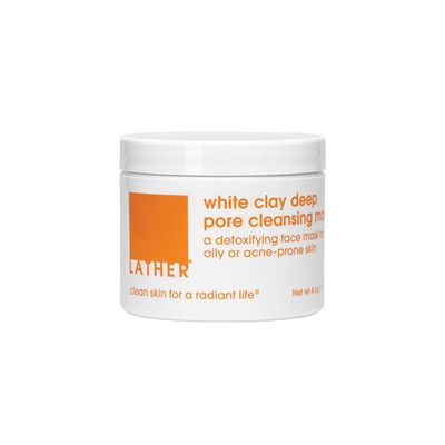 LATHER Clay Deep Pore Cleansing Face Mask - Detoxifying Clay Mask - Bentonite Clay Purifies Pores in Combination, Oily &amp; Acne-Prone Skin - 4 Oz