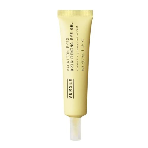 Versed Vacation Eyes Brightening Eye Gel - Lightweight Cooling Gel For Puffy Eyes with Vitamin C, Ginseng Root Extract and Niacinamide - Help Reduce Under-Eye Darkness - Vegan (0.5 fl oz)