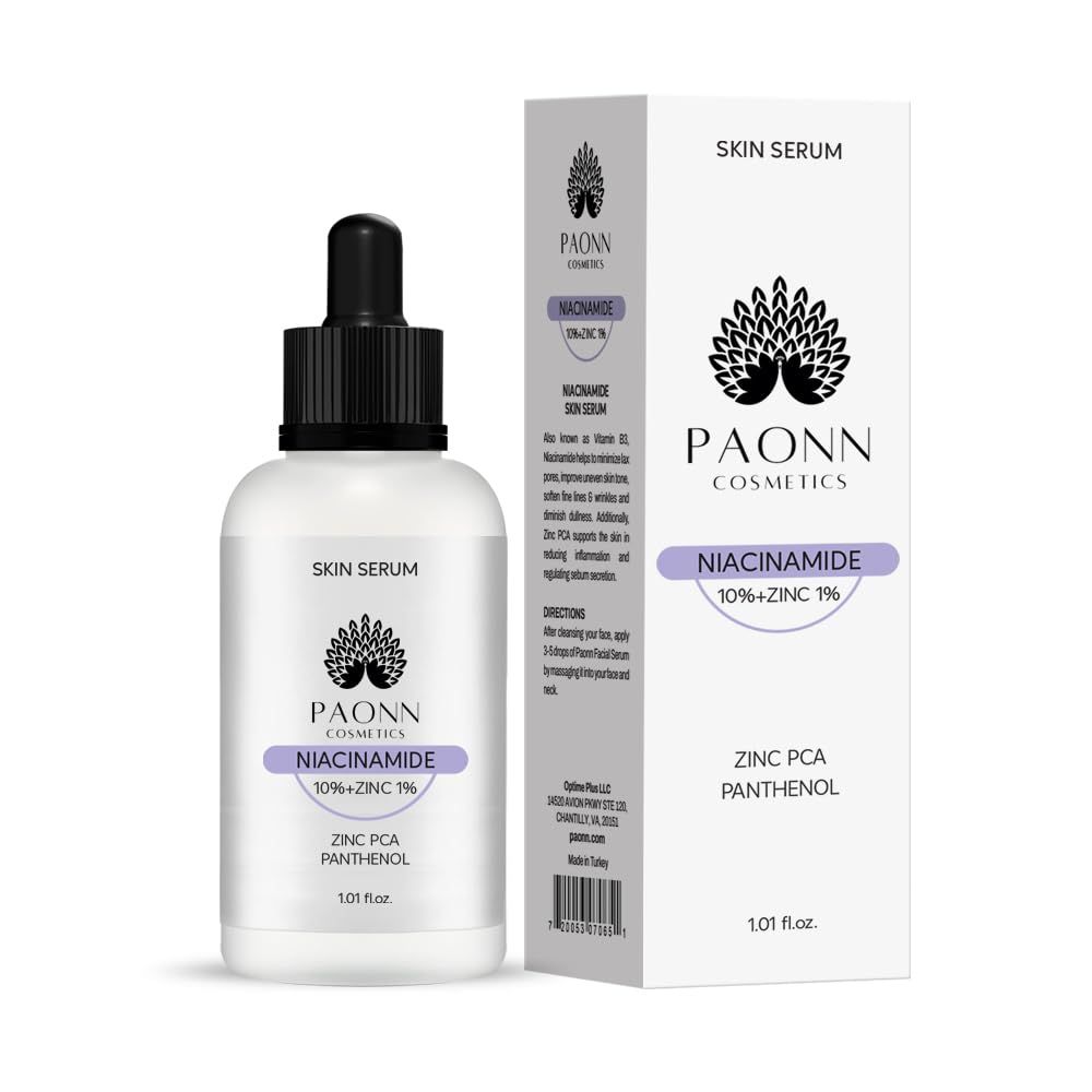 Niacinamide Face Serum 10% + Zinc 1% (1.01 fl. oz.), Clear Glowing Skin, Skincare, Pore Reducer, Hydrating Facial Serum, Vitamin B3, Oil Control