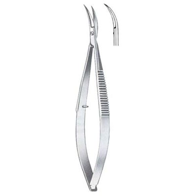 Professional Eye Brow -Micro Scissors 4.5" S Castroviejo stitch cutting embroidery spring action extra sharp for ENT-EYE-SKIN-DENTAL -61065 By Macs (Eye Brow Scissors Curved)
