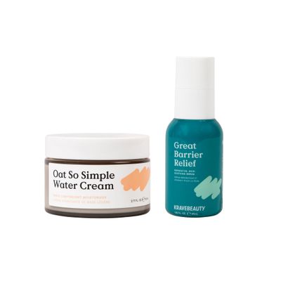 KraveBeauty Hydration Duo, Great Barrier Relief + Oat So Simple, Skin Soothing Serum &amp; Everyday Squalane Moisturizer, Hydrating and Calming Skincare Duo, Vegan &amp; Cruelty Free, 1.52 fl oz 2.7 fl oz