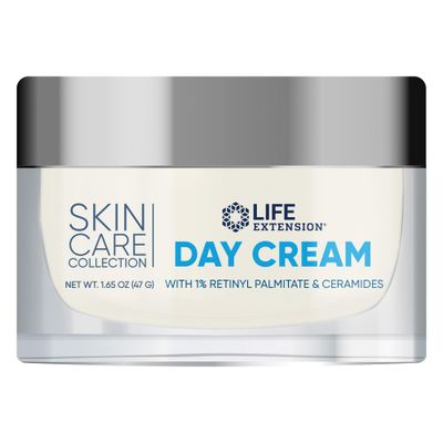 Life Extension Skin Care Collection Day Cream, retinyl palmitate, rice bran ceramides, shea butter, green tea, daytime nourishment to regenerate collagen &amp; moisturize skin, 1.65 oz (47 g)