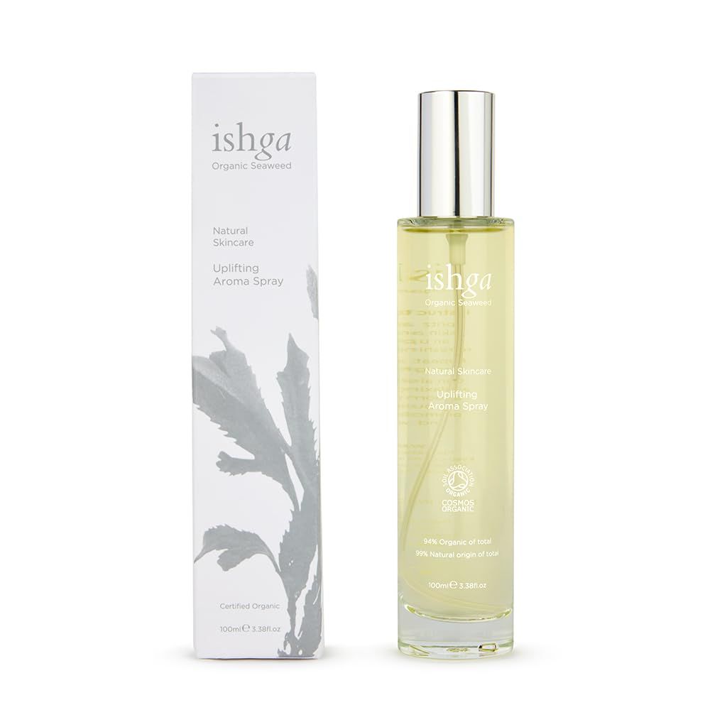 Ishga Body Spray | Natural &amp; Organic Skincare | Scottish Seaweed | Lemongrass, Rose Geranium, Red Mandarin, Bergamot, Sandalwood | 3.38fl oz (100ml)