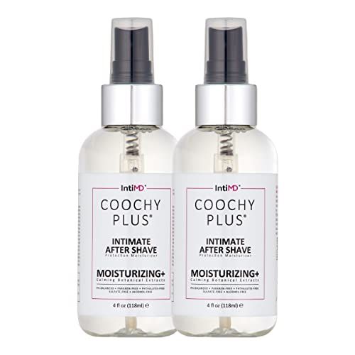 IntiMD COOCHY Intimate After Shave Protection Moisturizer Plus Delicate Soothing Mist For The Pubic Area &amp; Armpits - Antioxidant Formula For Razor Burns, Itchiness &amp; Ingrown Hairs (2 Pack)