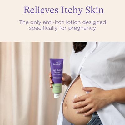 Lansinoh Anti-Itch Serum for Pregnant Moms, Itchy Skin Care, Cream for Pregnancy, Prenatal &amp; Postnatal Skin Care, Safe for First Trimester, Pregnancy Essentials, 4.4 Ounces
