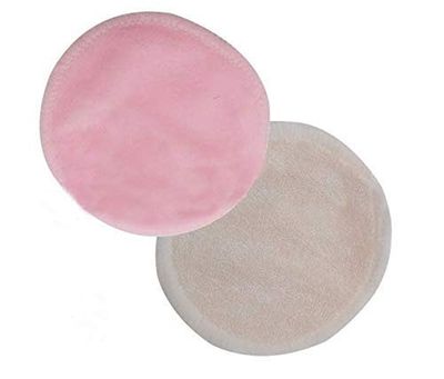 WOIWO 6PCS Reusable Bamboo Makeup Remover Pads, Washable Clean Skin Care Round Pads Cleansing Towel Wipes (Bamboo Velour, Pink)