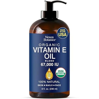 Organic Vitamin E Oil Blend 67000 IU - 8 fl oz - Vitamin E Oil for Skin, Scars, Face - Made from 100% Pure and Natural Oils - Vit E Oil - Aceite de Vitamina E - Nexon Botanics