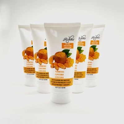Reshma Beauty Turmeric Face Wash Cleanser for All Skin Types &amp; Dull Skin Gentle Face Wash Acne Prone Skin For Dark Spots and Anti-Aging Removes Make Up For Daily Use - Cruelty Free(Pack of 6)