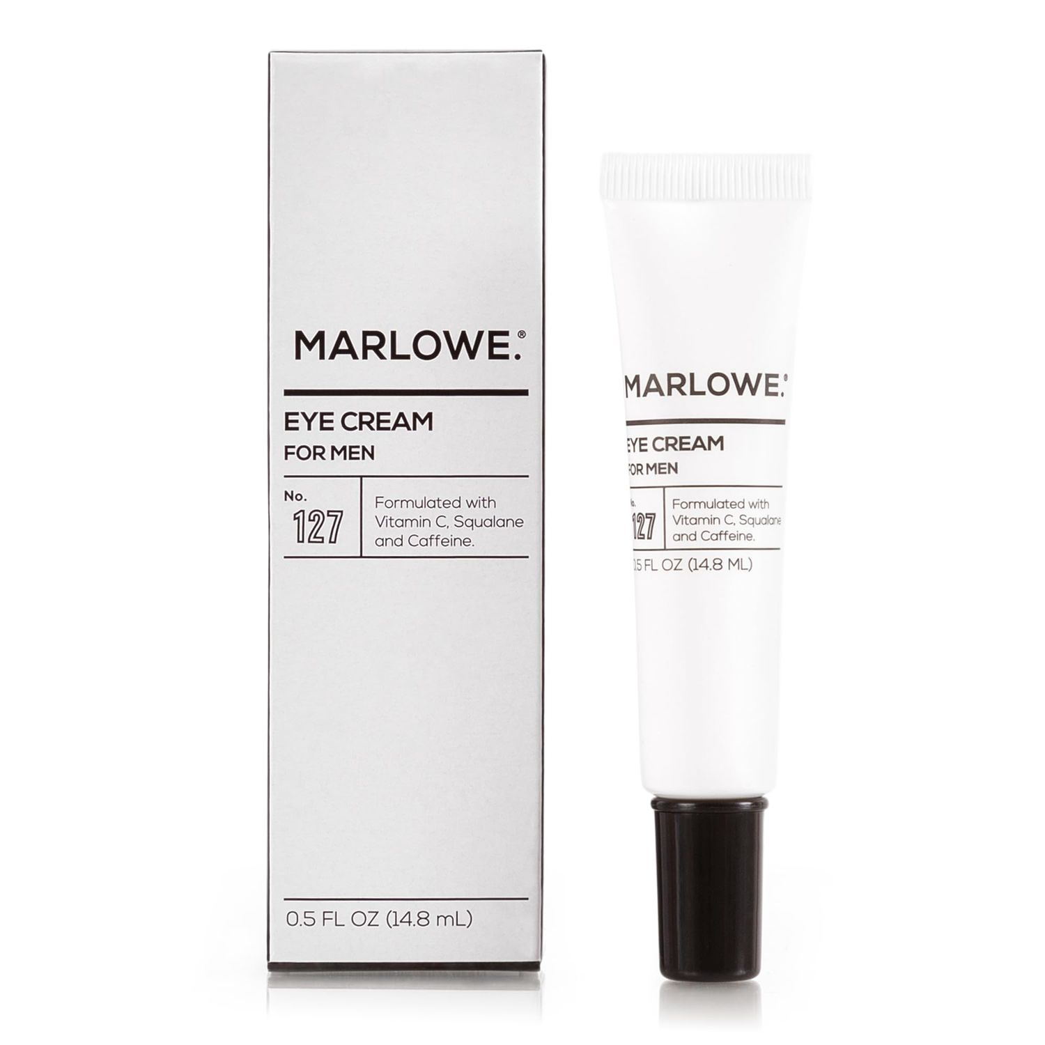 MARLOWE. No. 127 Mens Eye Cream with Vitamin C, Caffeine and Moisturizing Squalane for Puffiness, Wrinkles &amp; Dark Circles, Targeted Under Eye Skin Care, 0.5 FL Oz