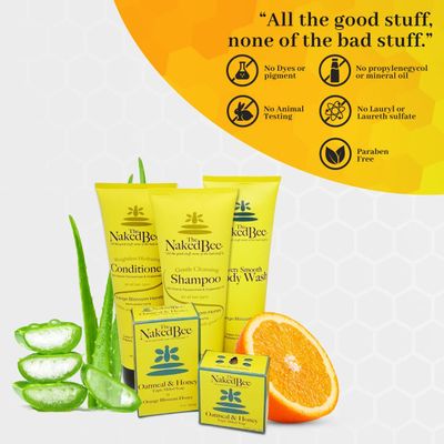 The Naked Bee Orange Blossom Honey Collection, Hand and Body Lotion 3 Piece Gift Set