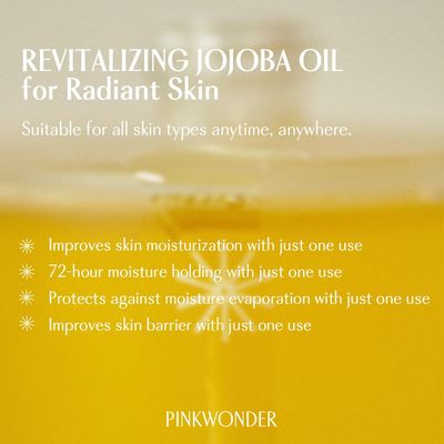 PINKWONDER Organic Jojoba Oil 1.69oz(50ml) | 100% Organic Oil, Vitamin E-Rich Oil for Skin, Non-Greasy, Fast-Absorbing Face Oil for Women