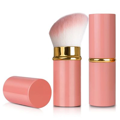 RN BEAUTY Retractable Kabuki Brushes Foundation Brush Powder Brush Blush Brush Extensible Makeup Brush Face Blender Brush Professional Mineral Blending Buffing Concealer Brush Aluminum Case Portable