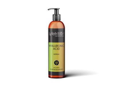 Lyfetrition Hyaluronic Acid Serum for Skin, Moisturizing and Hydrating Serum for All Types of Skin, 100% Natural Face Serum with Vitamin C &amp; Aloe Vera (12 Fl Oz), Clear Serum, (Lyfe7581)