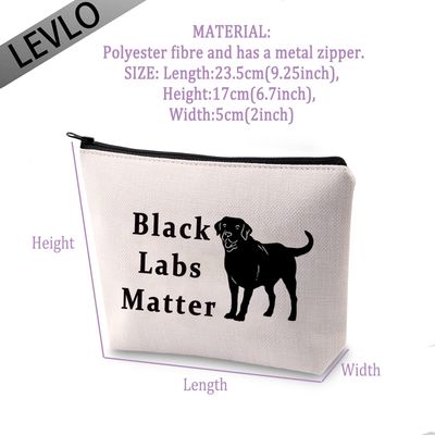LEVLO Funny Labrador Dog Gifts for Dog Lovers Bags Black Labs Matter Makeup Bags Veterans day Mothers Day Gifts (Black Labs Matter)