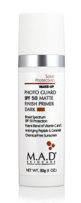 M.A.D SKINCARE SOLAR PROTECTION: Photo Guard SPF 50 Matte Finish Primer: Dark - 30g