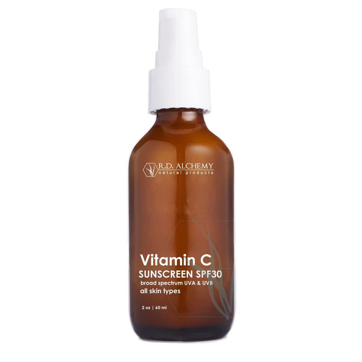 RD Alchemy - Natural &amp; Organic Vitamin C SPF 30 Moisturizing Mineral Sunscreen. Non-Nano Zinc &amp; Titanium - Lightweight Non Greasy SPF for Face - Skincare for Professionals &amp; Estheticians.