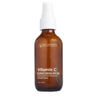 RD Alchemy - Natural &amp; Organic Vitamin C SPF 30 Moisturizing Mineral Sunscreen. Non-Nano Zinc &amp; Titanium - Lightweight Non Greasy SPF for Face - Skincare for Professionals &amp; Estheticians.