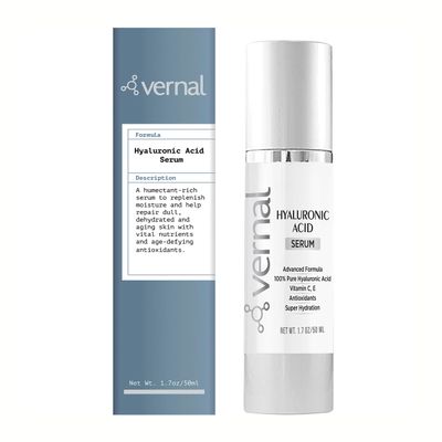 Vernals 100% Pure Hyaluronic Acid Serum - Rich With Vitamins C, E and Age-Defying Antioxidants - Anti Wrinkle, Anti Aging Face Serum that Lifts and Firms Skin, Made in USA