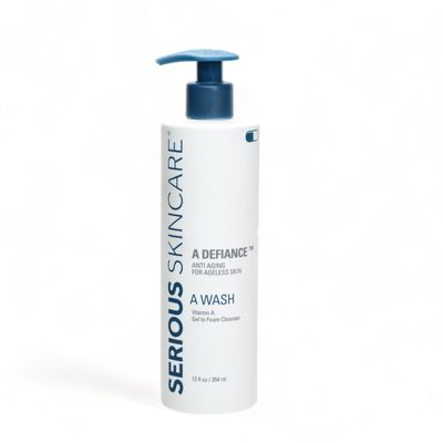 Serious Skincare - A Defiance Retinol Resurfacing Face Wash - Refining Enzyme Gel to Foam Facial Cleanser - Makeup Removal - Anti-Aging AHA - Hydrating - Skin Clarifying Botanicals - 12 Oz & 4 Oz