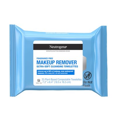 Neutrogena Fragrance-Free Makeup Remover Wipes, Daily Facial Cleanser Towelettes, Gently Removes Oil &amp; Makeup, Alcohol-Free Makeup Wipes, 25 ct