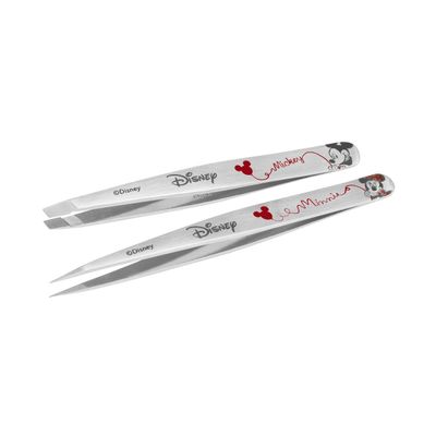 Tweezerman Disney&#39;s Mickey Mouse &amp; Minnie Mouse Forever in Love Petite Point and Slant Set - Eyebrow for Women and Men Set