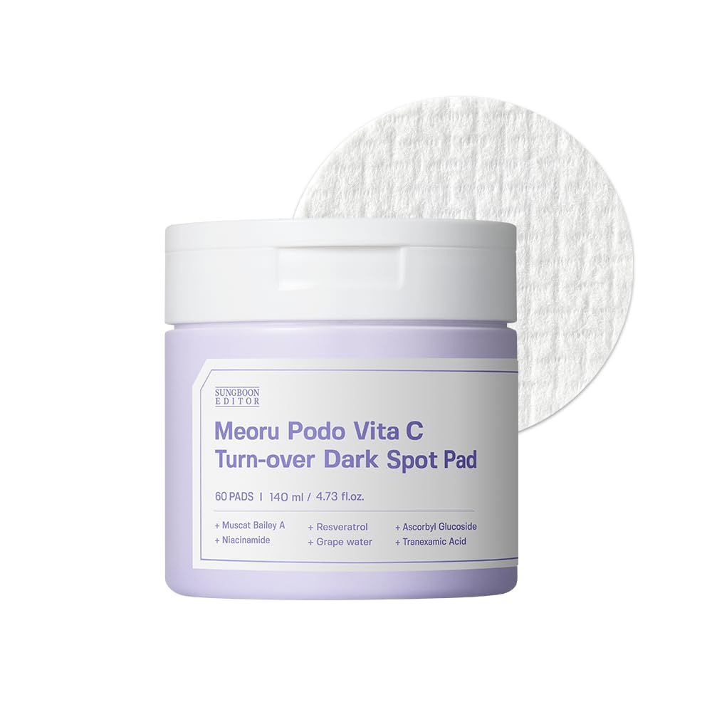 SUNGBOON Editor Meoru Podo Vita C Turn-Over Pad 60 Sheets | Niacinamide, Vitamin C | Korean Skincare