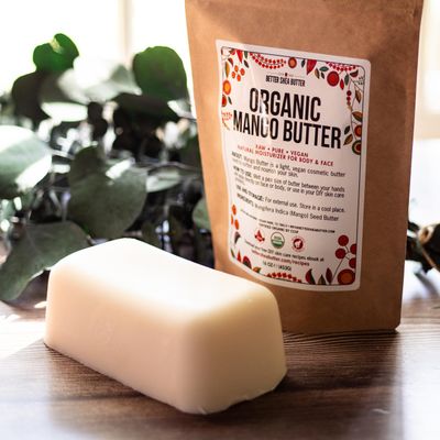 Organic Mango Butter 1lb - Raw Organic Unrefined Mango Seed Butter for Skin Care, Body Butter &amp; Hair - Pure Mango Butter Cold Pressed for Soap Making, Mango Lotion | Natural Skin Moisturizer
