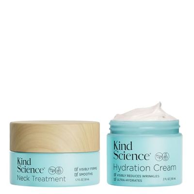 Kind Science by Ellen DeGeneres Face &amp; Neck Duo - 2-Piece Skin Care Set with Hydration Cream Face Moisturizer &amp; Neck Treatment for Firming &amp; Tightening - Anti Aging, Visibly Reduces Wrinkles