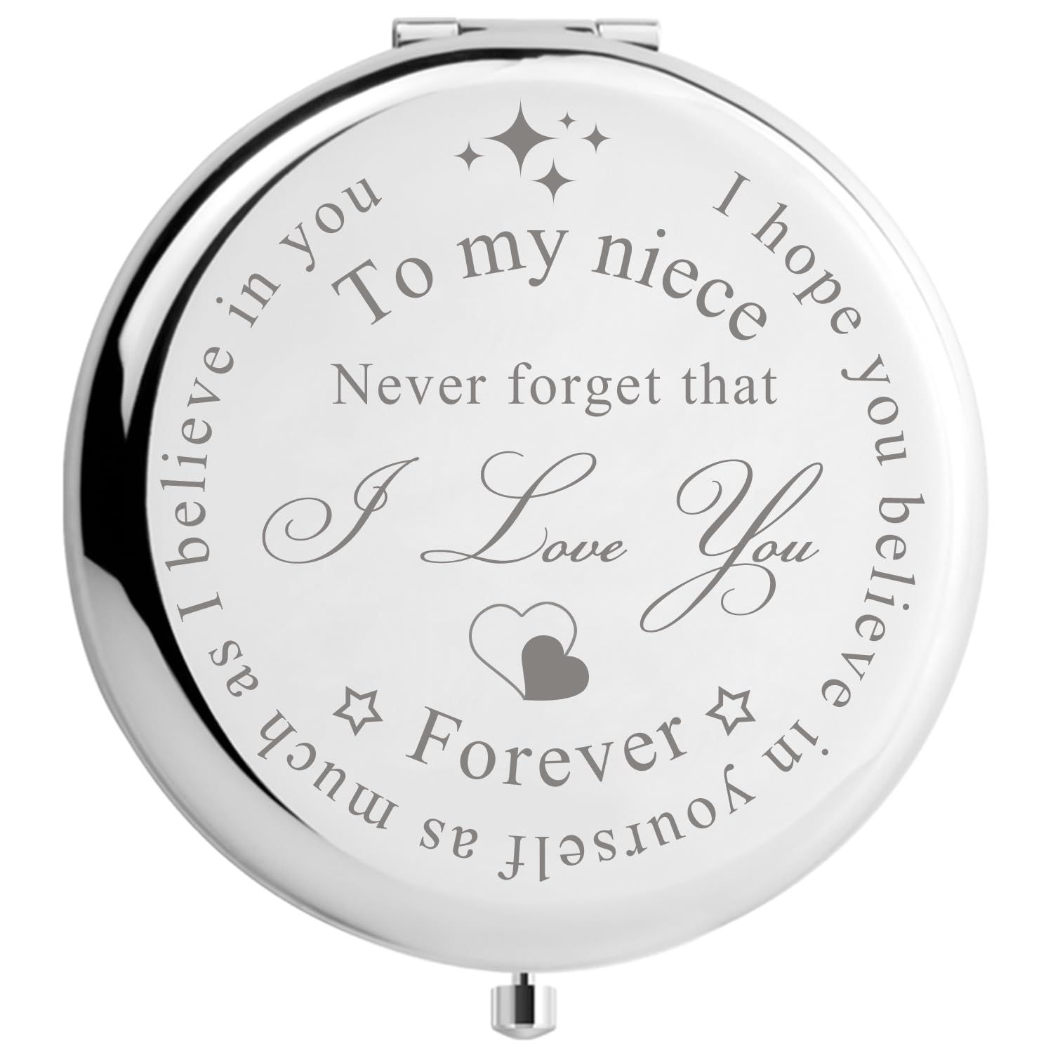 Peayale Niece Gifts from Aunt Uncle Travel Mirror,Gifts to Niece, Birthday Gift Ideas to My Niece, Niece Graduation Gifts(I Love You Niece)