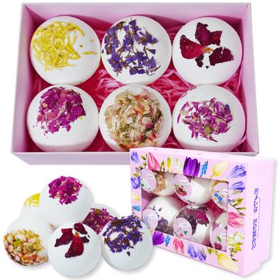 Persidra Bath Bombs, Flower Petals Bath Bombs for Women, Handmade Fizzy Bath Bomb with Essential Oils Bath for Moisturizing Dry Skin &amp; Relaxing, Birthday Valentines Mother&#39;s Day Gifts for Women